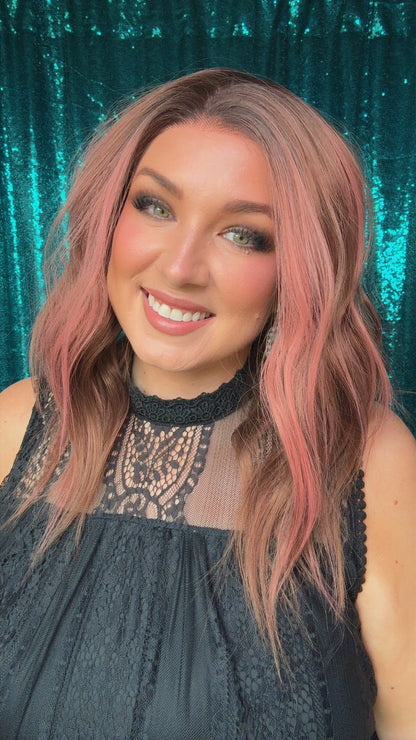 PARKER PINK VELVET TRUFFLE | Medium | 21”| 13x4 Free Part| Synthetic Wig