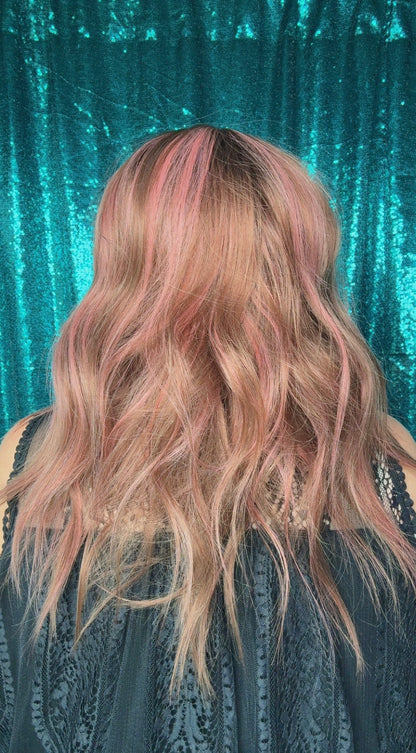 PARKER PINK VELVET TRUFFLE | Medium | 21”| 13x4 Free Part| Synthetic Wig