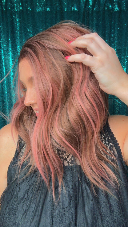 PARKER PINK VELVET TRUFFLE | Medium | 21”| 13x4 Free Part| Synthetic Wig
