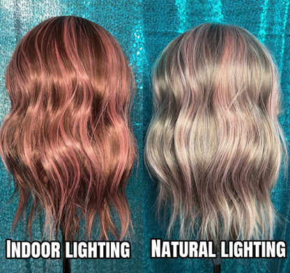 PARKER PINK VELVET TRUFFLE | Medium | 21”| 13x4 Free Part| Synthetic Wig