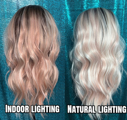 GLOW GETTER PEACH |26” | 13x4 Lace Front Synthetic Wig | Medium |Free Part