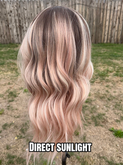GLOW GETTER PEACH |26” | 13x4 Lace Front Synthetic Wig | Medium |Free Part