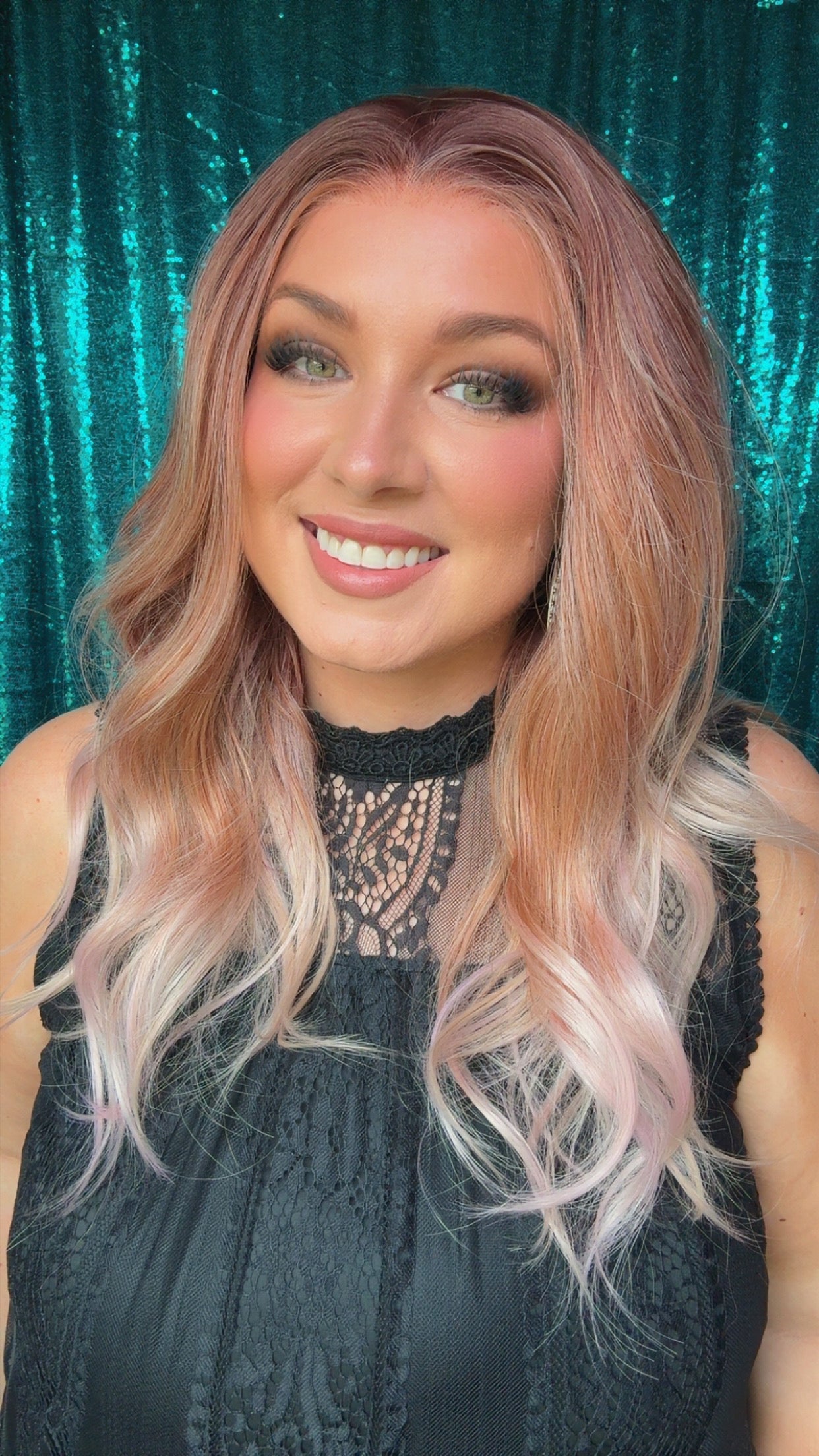 CATRINA PEACHWOOD ROSE| Medium | 13x4 | Free Part| 23” | Lace Front Wig