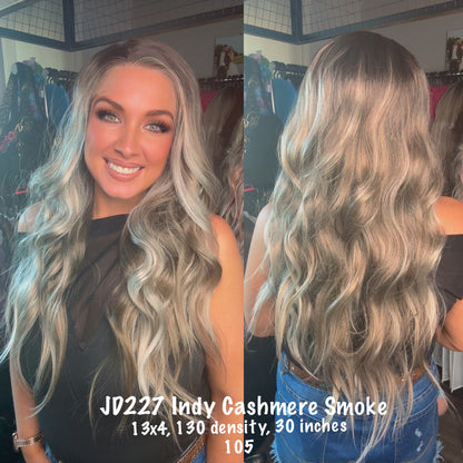 Indy Cashmere Smoke | 13x4 Lace front | Free Part | density 130 | large