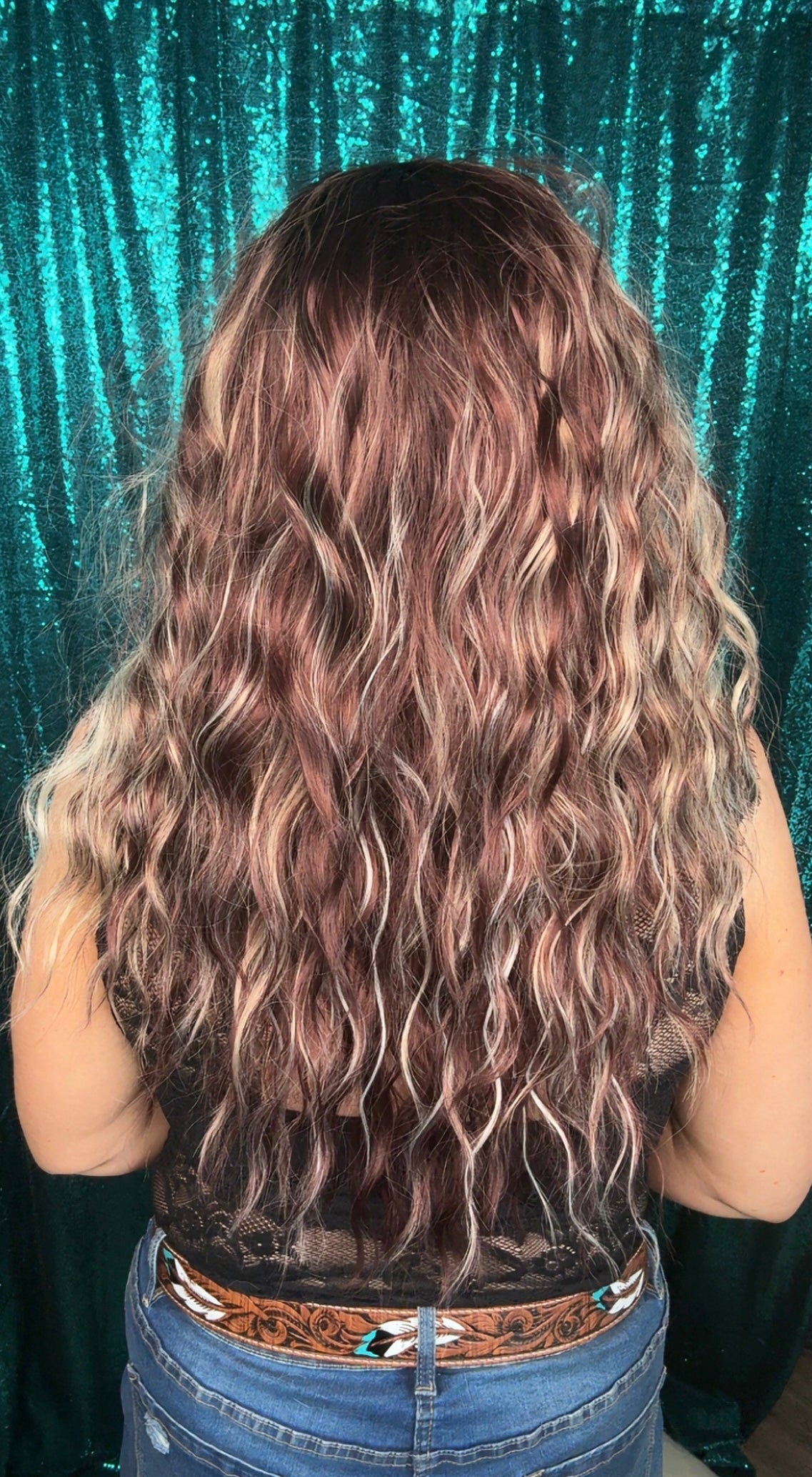 Maddie Caramel Bourbon | 13x4 lace Front | Free Part | 130 % density  26 inches | Petite
