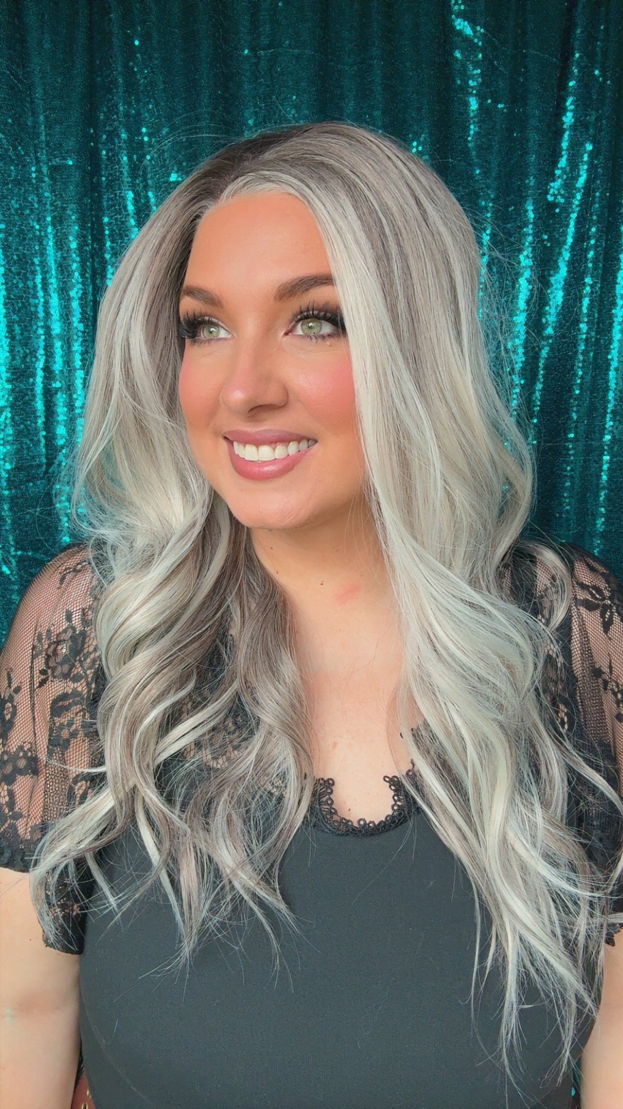 Stella Ash & Ivory |13x4 Free Part Lace Front | 26 in | 130 density |Standard |