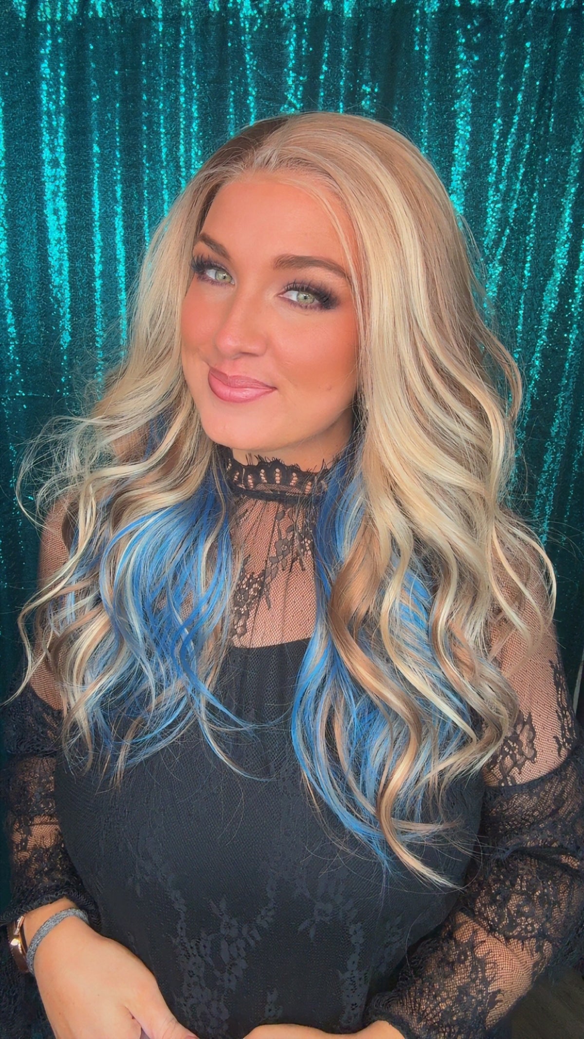 Envy Blue Mirage | 13x 4| Free Part | Lace Front | 25 inches | 130% density | Petite