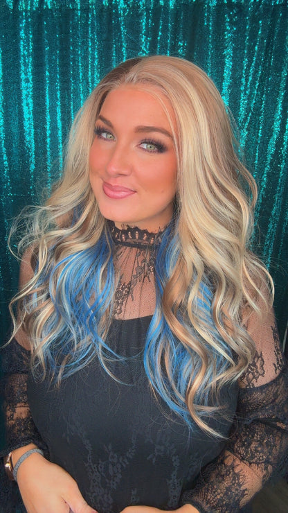 Envy Blue Mirage | 13x 4| Free Part | Lace Front | 25 inches | 130% density | Petite