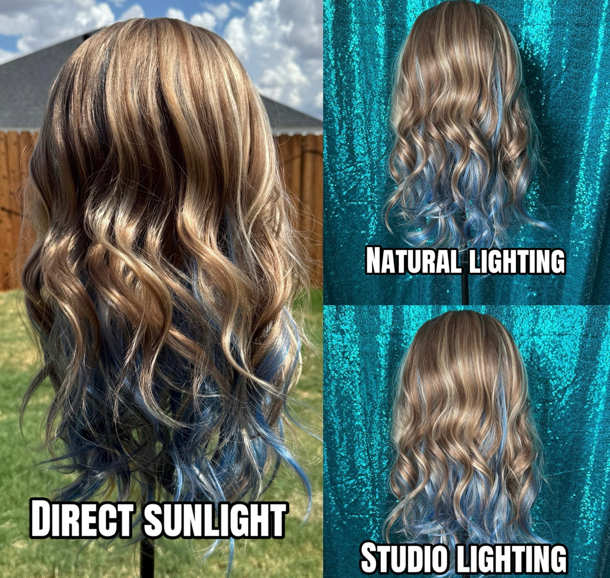 Envy Blue Mirage | 13x 4| Free Part | Lace Front | 25 inches | 130% density | Petite