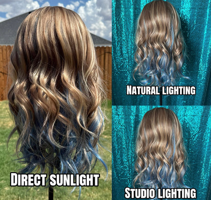 Envy Blue Mirage | 13x 4| Free Part | Lace Front | 25 inches | 130% density | Petite