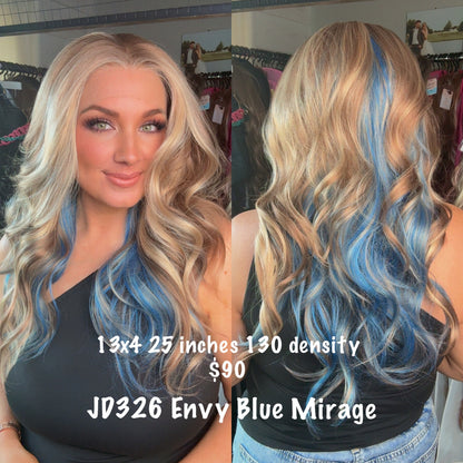 Envy Blue Mirage | 13x 4| Free Part | Lace Front | 25 inches | 130% density | Petite