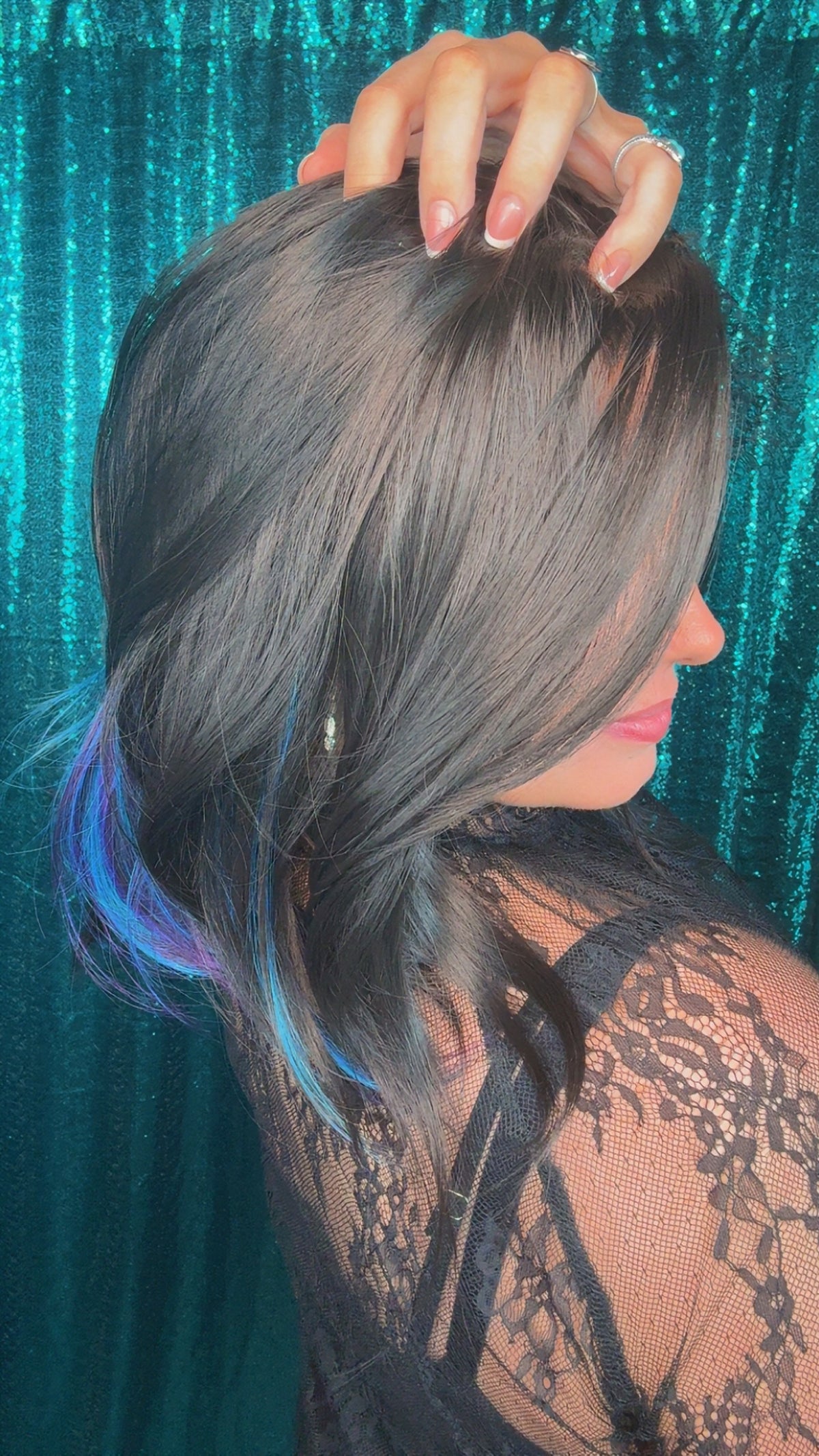 Indigo Midnight Mirage |13x4 Free Part | Lace Front 
|18 inches |130 density | Standard