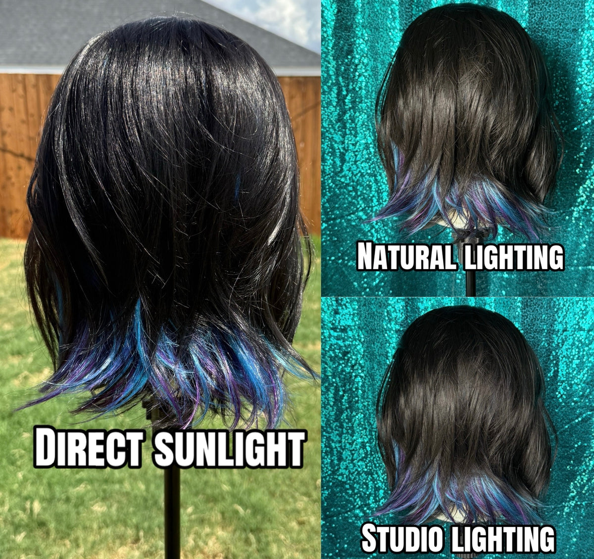 Indigo Midnight Mirage |13x4 Free Part | Lace Front 
|18 inches |130 density | Standard