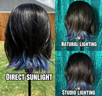 Indigo Midnight Mirage |13x4 Free Part | Lace Front 
|18 inches |130 density | Standard