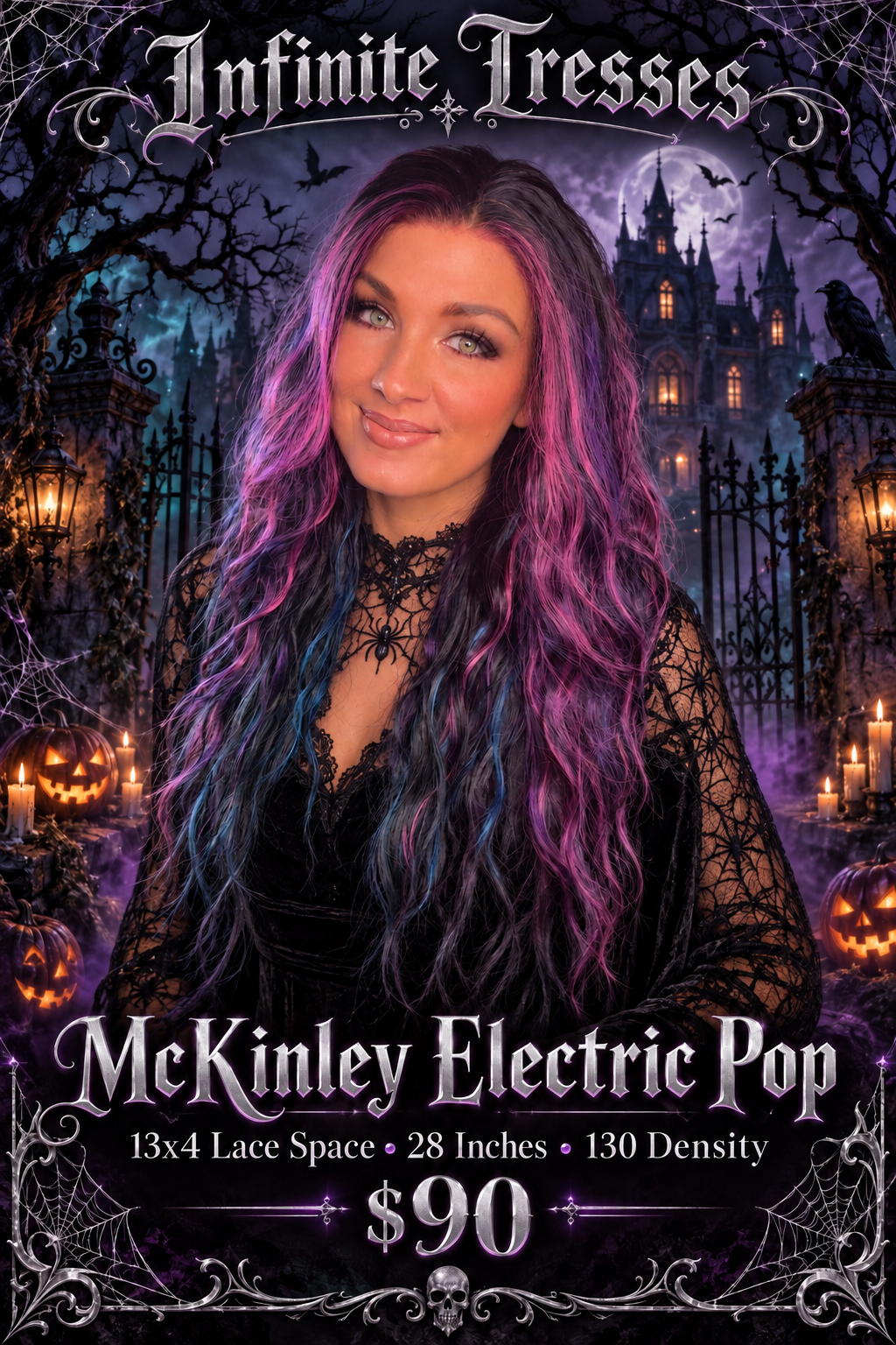 McKinley Electric Pop | 13x4 Free Part | Lace Front | 130% Density | Synthetic Wig | 28 Inches | Large