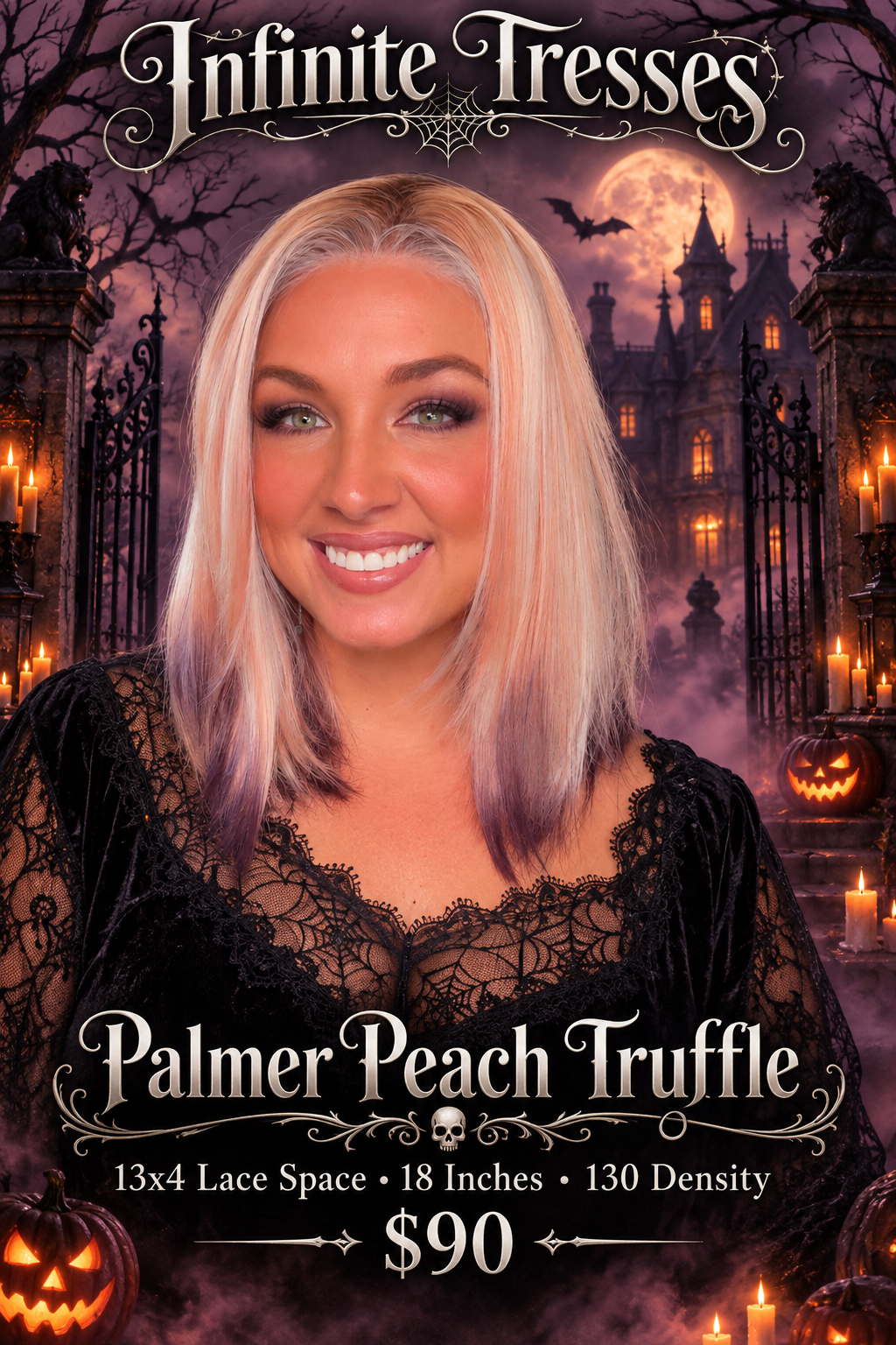 Palmer Peach Truffle | 13×4 Lace Front | Free Part | 130% Density | 18 Inches | Large