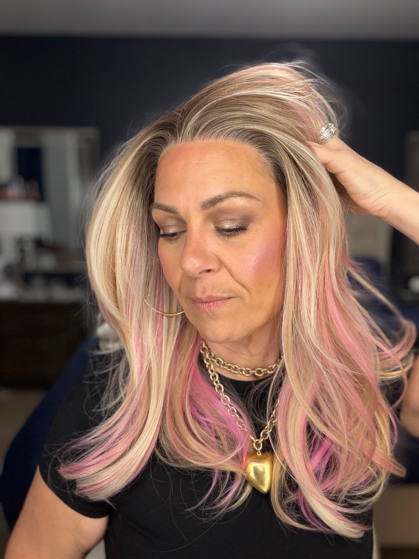 Karen Courageous Blush | 13x4 Free Part | Lace Front | 22 inches | 130% density | Large