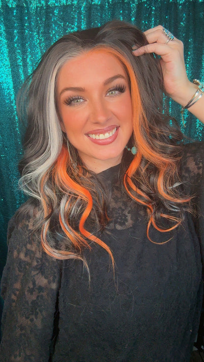 Candy Corn Coven | 22 Inches | 130% Density | Synthetic Fiber| 13x4 Free Part Lace Front| Petite
