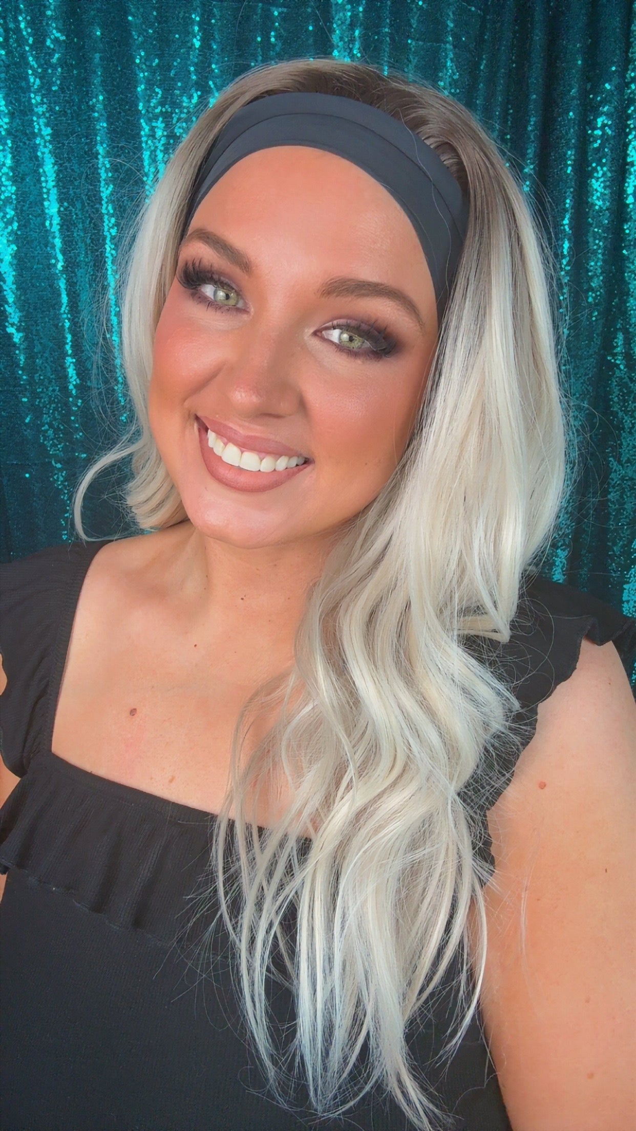 Hannah Cream Blonde Headband Wig | 25” | 130 % density | Standard