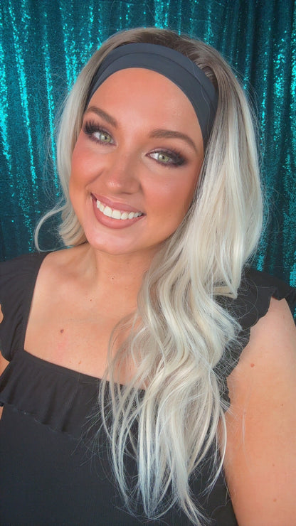 Hannah Cream Blonde Headband Wig | 25” | 130 % density | Standard