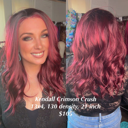Kendall Crimson Crush | 13 x 4 | Free Part | Lace Front | 130 % density | 21 inches | Standard