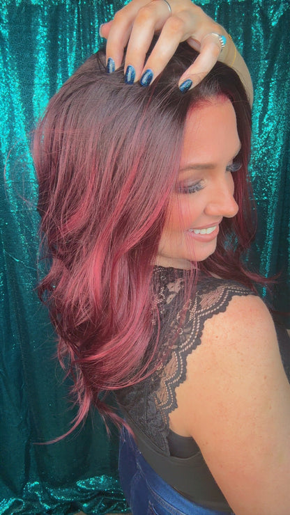 Kendall Crimson Crush | 13 x 4 | Free Part | Lace Front | 130 % density | 21 inches | Standard