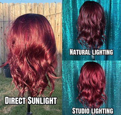Kendall Crimson Crush | 13 x 4 | Free Part | Lace Front | 130 % density | 21 inches | Standard