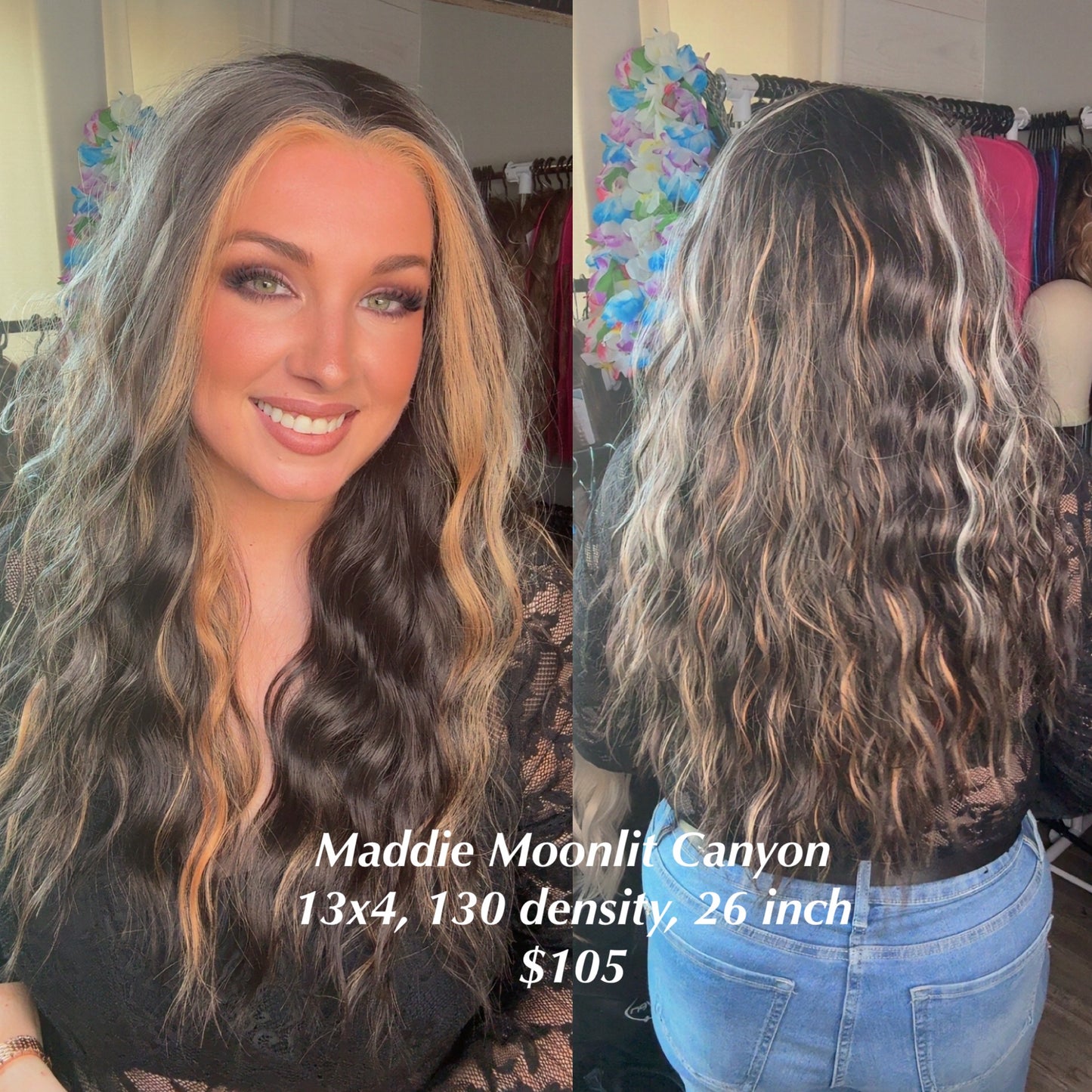 Maddie Moonlit Canyon | Lace Front | 13x4 Lace Front | Free Part | 26 in | 130 % density | Petite