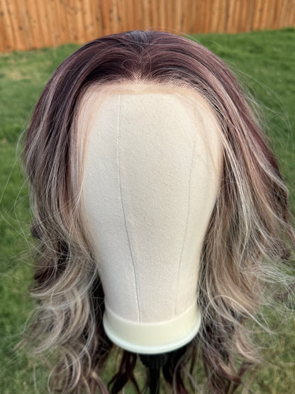 Sierra Caramel Bourbon | 13×4 Free Part | Lace Front | 27 Inches | 130% Density | Synthetic Futura Fiber | Large