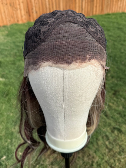 Sierra Caramel Bourbon | 13×4 Free Part | Lace Front | 27 Inches | 130% Density | Synthetic Futura Fiber | Large
