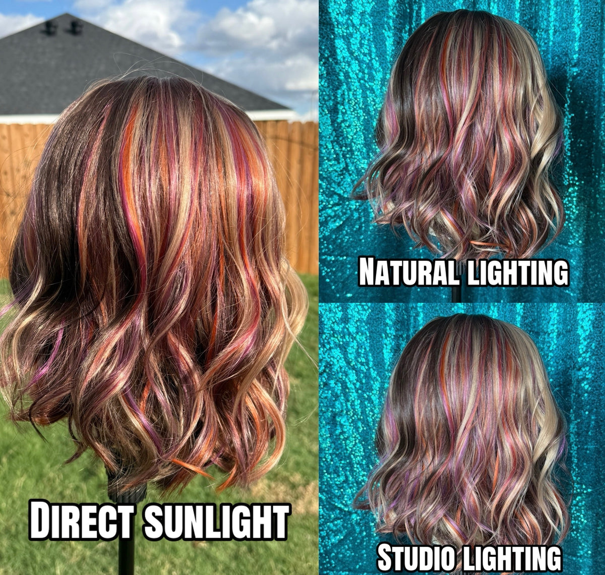 Poppy Sunset Sorbet | 13×4 Free Part | Lace Front | 18 Inches | 130% Density | Synthetic Futura Fiber| Standard
