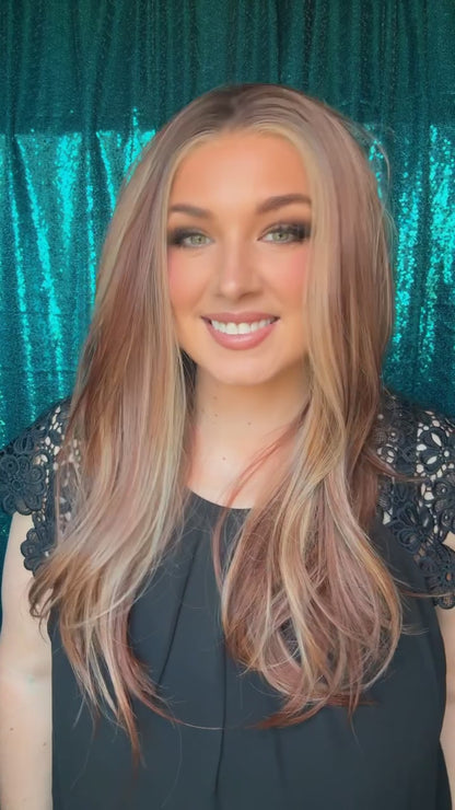 Charleigh Blush Bourbon Petite Size Synthetic Wig 13x 4 lace front