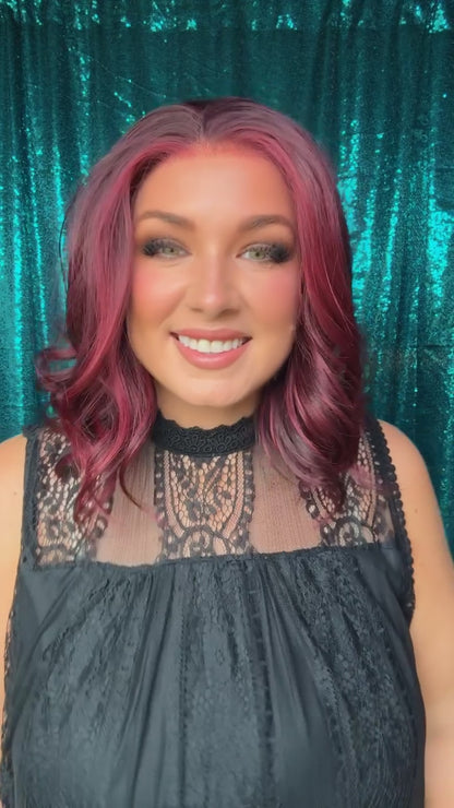 MARISSA CHERRY COLA |13x4 | Free part | 16” lace front synthetic wig