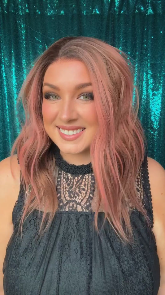 PARKER PINK VELVET TRUFFLE | Medium | 21”| 13x4 Free Part| Synthetic Wig