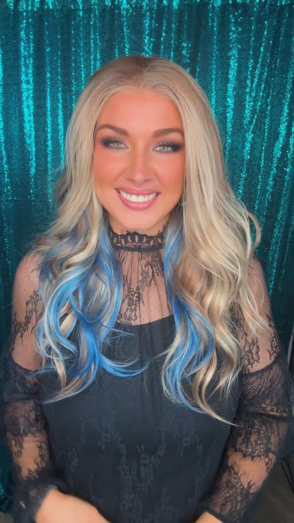 Envy Blue Mirage | 13x 4| Free Part | Lace Front | 25 inches | 130% density | Petite