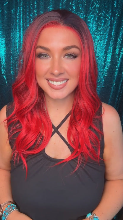 Karma Red Handed (tinsel) | Lace Front | Free Part | 13x4 | 130 density | 22 inches | Petite