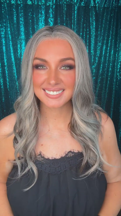 Isla Ivory Smoke |Lace: 13×4 Lace Front | Parting: Free Part | 22 inches
Density: 130% | Standard
