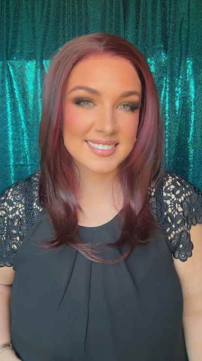 Calista Cowgirl Crimson Standard Size Synthetic Lace Front Wig 13x4