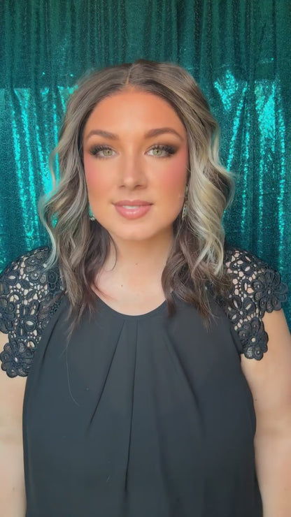 Callie Mocha Daydream Petite Size  Synthetic Lace Front Wig . T-part