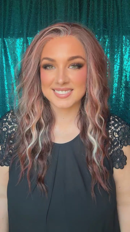 Maddie Crimson Honeycomb Large Size Synthetic Lace Front 13x4 Wig
